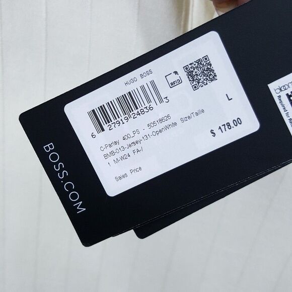 HUGO BOSS X PORSCHE Mens Polo Shirt Large Ivory Mercerised Cotton PARLAY $178 - Picture 3 of 9